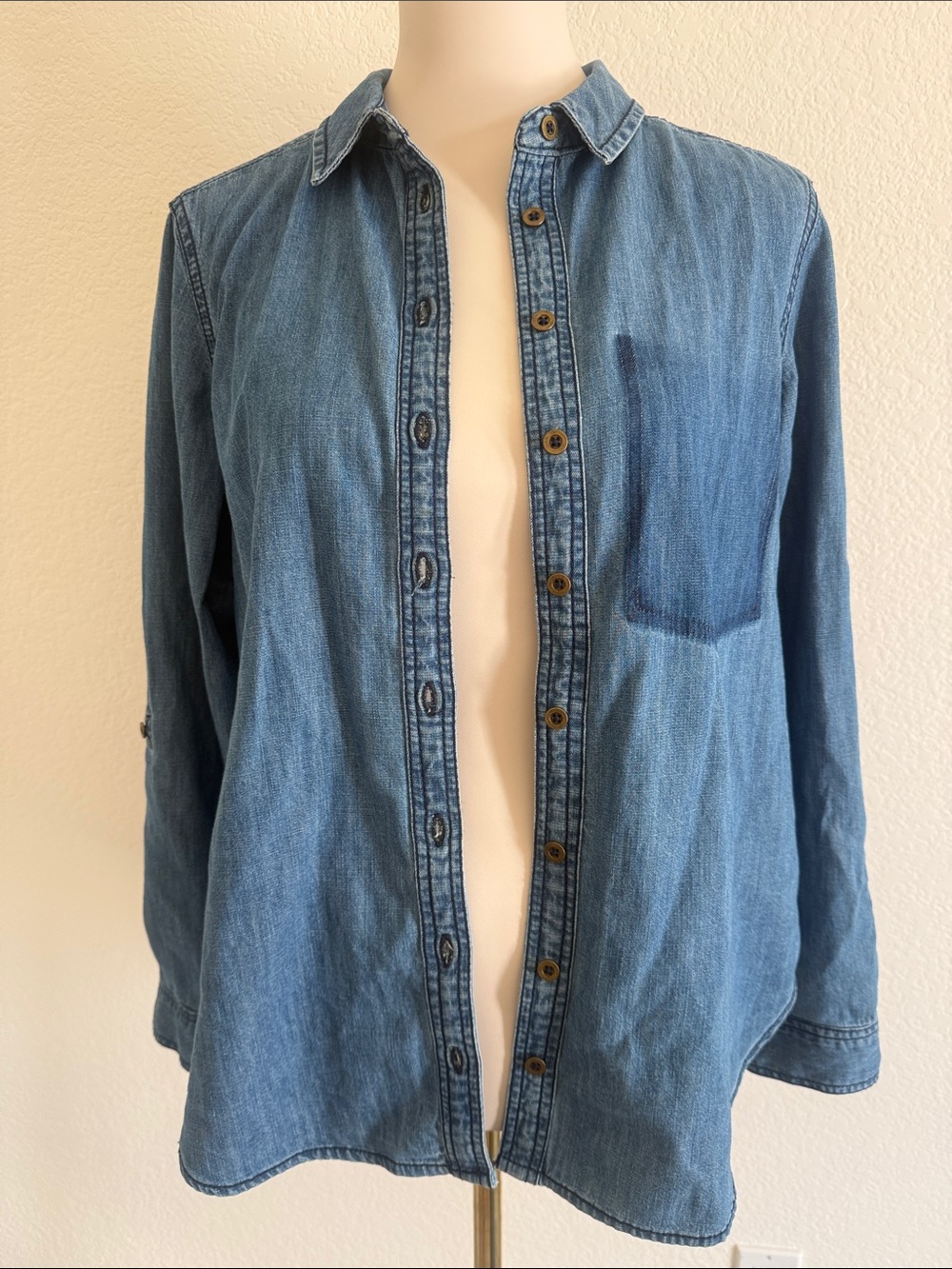 Pilcro Light Blue Denim Button-Down Shirt